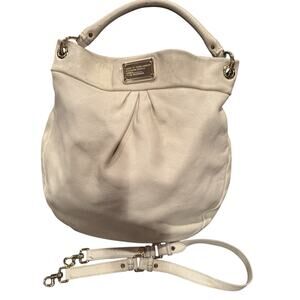 Marc by Marc Jacobs Classic Q Hillier Pebble Leather Hobo Bag White Shoulder